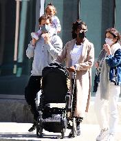 Joshua Jackson With His Wife And Their Daughter Out - NYC