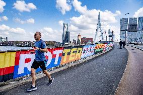 Erasmus Bridge Decorated For Eurovision - Rotterdam