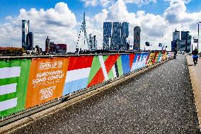 Erasmus Bridge Decorated For Eurovision - Rotterdam