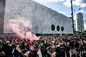 Ajax Amsterdam Supporters Celebrate The Achievement Of The 35Th National Title In Club History