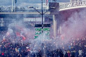 Ajax Amsterdam Supporters Celebrate The Achievement Of The 35Th National Title In Club History