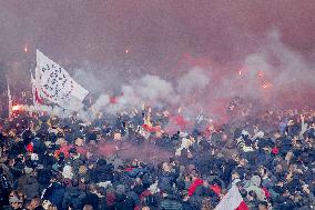 Ajax Amsterdam Supporters Celebrate The Achievement Of The 35Th National Title In Club History