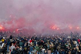 Ajax Amsterdam Supporters Celebrate The Achievement Of The 35Th National Title In Club History