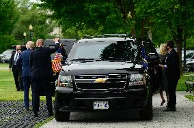 U.S. President Joe Biden and First Lady Jill Biden board Marine One on the Ellipse of the White House in Washington