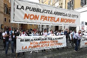 External advertising sector protest - Rome