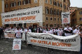 External advertising sector protest - Rome