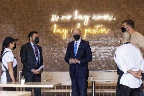 Biden visits restaurant in Washington, DC