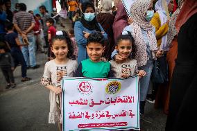 Protest Against Postpone The Palestinian Elections - Gaza