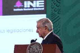 President Lopez Obrador Offers News Conference - Mexico