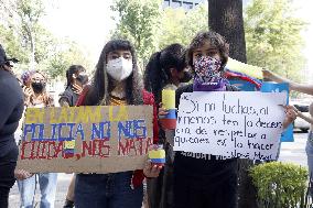 Colombians Protest Against Tax Reform in Their Country - Mexico City