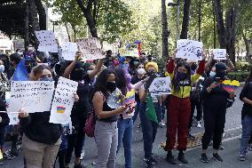 Colombians Protest Against Tax Reform in Their Country - Mexico City