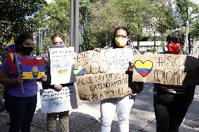 Colombians Protest Against Tax Reform in Their Country - Mexico City