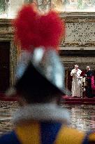 Pope Francis Greets New Swiss Guard Recruits - Vatican