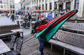 Preparations for the reopening of the terraces in Brussels