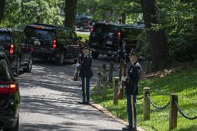 President Biden lays a wreath at Tomb of the Unknown Solider at Arlington National Cemetery