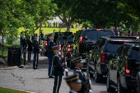 President Biden lays a wreath at Tomb of the Unknown Solider at Arlington National Cemetery