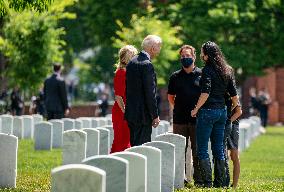 President Biden lays a wreath at Tomb of the Unknown Solider at Arlington National Cemetery