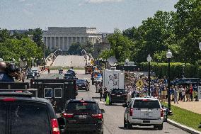 President Biden lays a wreath at Tomb of the Unknown Solider at Arlington National Cemetery