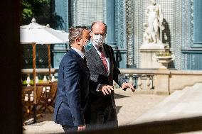 Jean Castex Receives Xavier Bettel - Paris