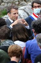 President Macron Visits Saint-Cirq-Lapopie