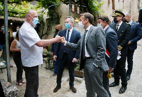 President Macron Visits Saint-Cirq-Lapopie