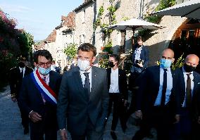 President Macron Visits Saint-Cirq-Lapopie