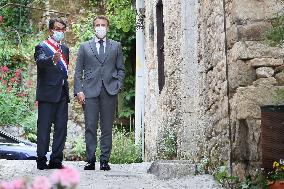 President Macron Visits Saint-Cirq-Lapopie