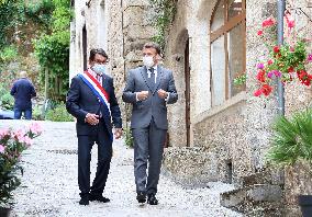 President Macron Visits Saint-Cirq-Lapopie