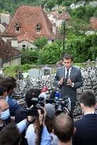 President Macron Visits Saint-Cirq-Lapopie