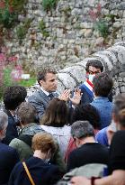 President Macron Visits Saint-Cirq-Lapopie