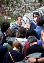 President Macron Visits Saint-Cirq-Lapopie