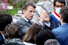 President Macron Visits Saint-Cirq-Lapopie