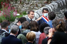 President Macron Visits Saint-Cirq-Lapopie