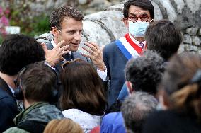 President Macron Visits Saint-Cirq-Lapopie