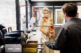 Queen Maxima During The New Hesselink Koffie Office Opening - Winterswijk