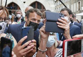 President Macron Meets With Locals - Martel