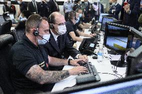 PM Castex Visits Emergency Call Centre - Paris