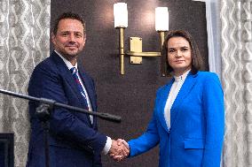 Belarusian opposition Svetlana Tikhanovskaya in Poland