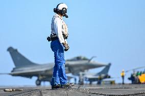 Jean Castex Aboard French Aircraft Carrier Charles-De-Gaulle - Toulon