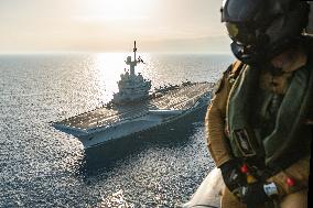 Jean Castex Aboard French Aircraft Carrier Charles-De-Gaulle - Toulon