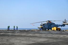 Jean Castex Aboard French Aircraft Carrier Charles-De-Gaulle - Toulon