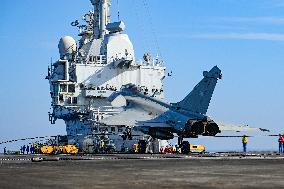 Jean Castex Aboard French Aircraft Carrier Charles-De-Gaulle - Toulon