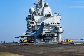 Jean Castex Aboard French Aircraft Carrier Charles-De-Gaulle - Toulon