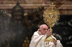 Pope Francis Celebrates The Corpus Christi Mass - Vatican