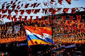 Streets decorated in The Hague for European Football Championship