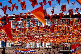 Streets decorated in The Hague for European Football Championship