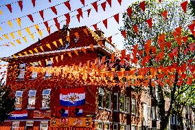 Streets decorated in The Hague for European Football Championship