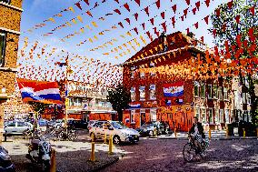 Streets decorated in The Hague for European Football Championship