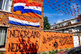 Streets decorated in The Hague for European Football Championship