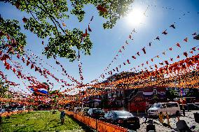 Streets decorated in The Hague for European Football Championship